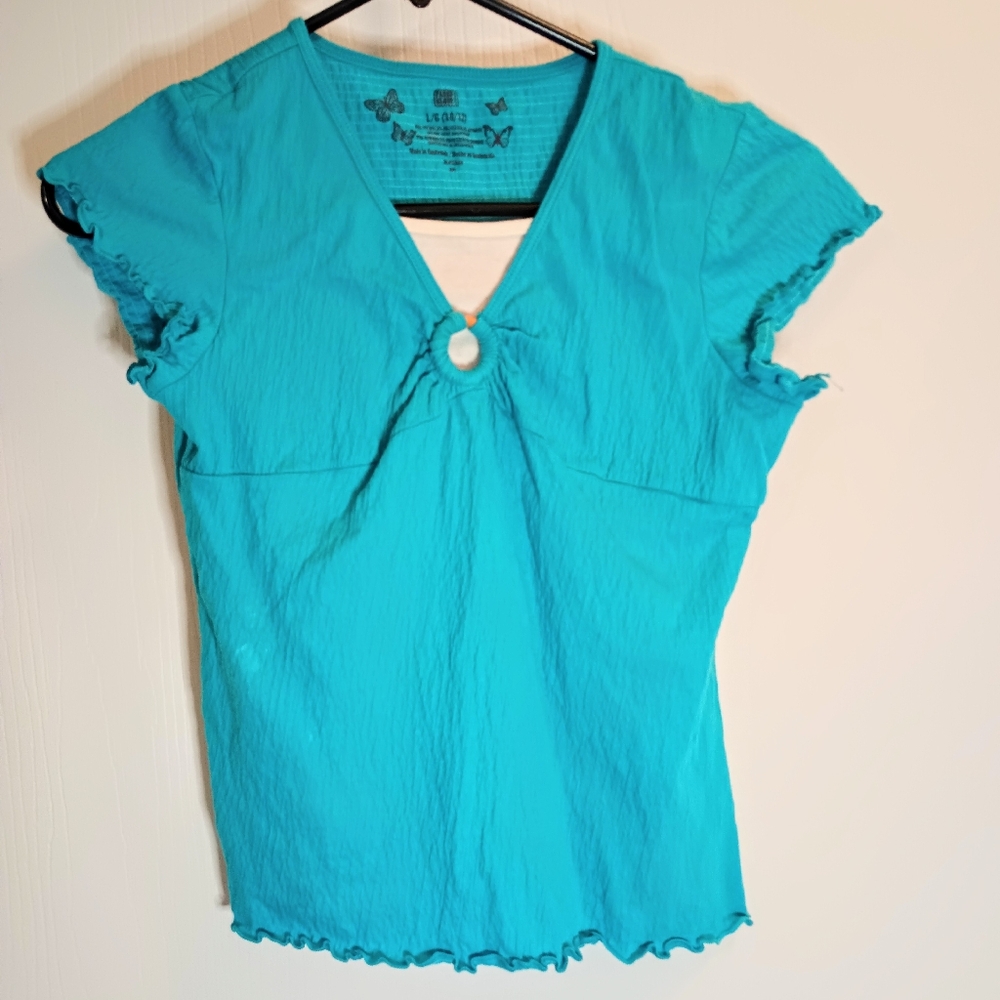 Lot Of 2 Women's Blue T Shirts Size 10/12 Faded Glory